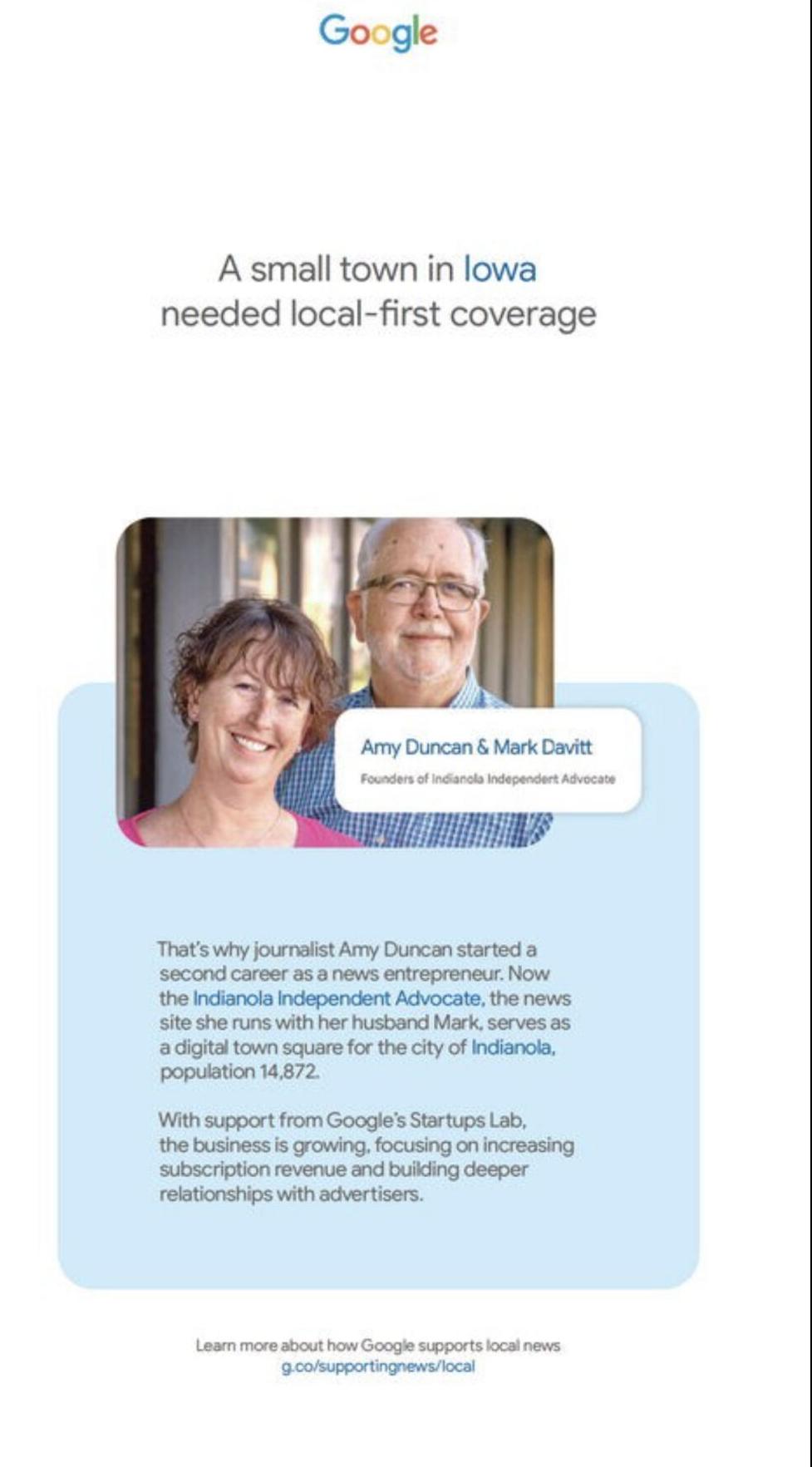 Google ad in DMR